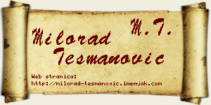 Milorad Tešmanović vizit kartica